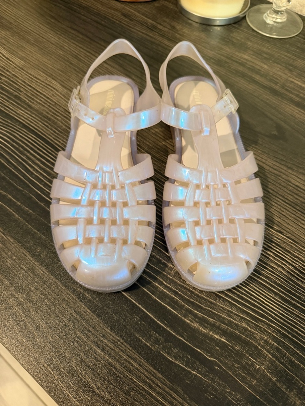 Mini Melissa Pearlescent Pink Jelly Sandals (Girls) - Picture 2 of 7